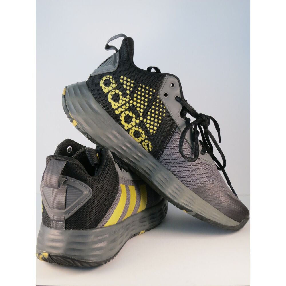 Adidas Own The Game 2.0 Black Grey Gold Basketball Shoes Sneakers M 7 W 8.5